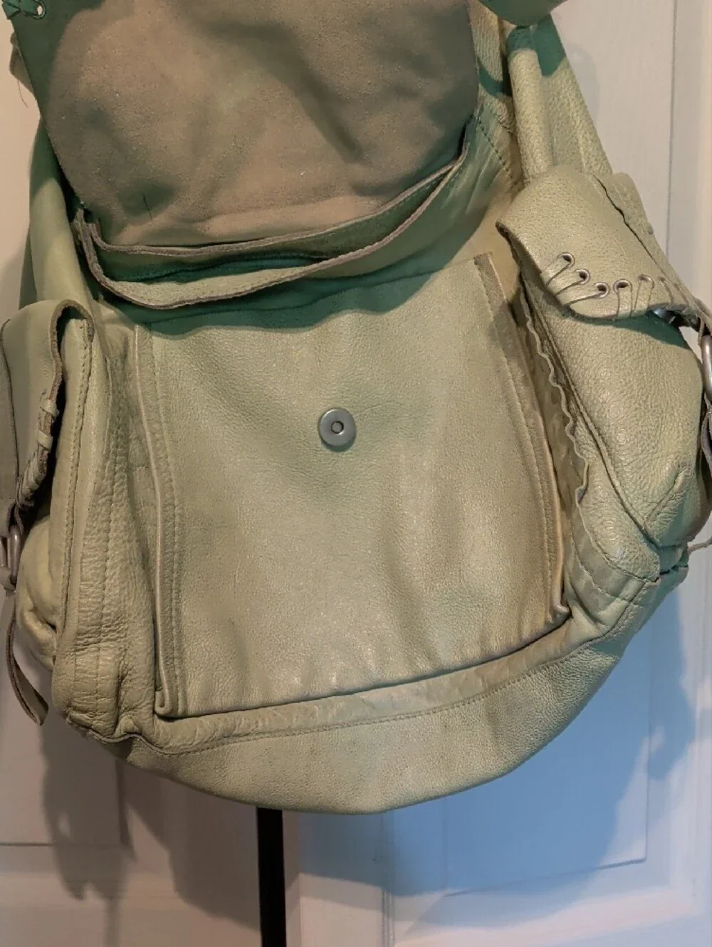 We The Free Soft Mint Green Women's Leather Shoulder Bag - Soft Hobo Style